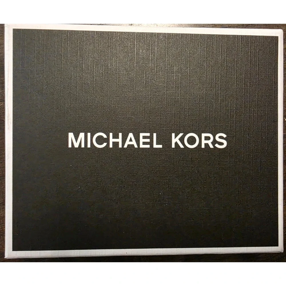 Michael Kors Andy Slim Billfold Wallet Black Leather Embossed Logo 86F5SANF5O